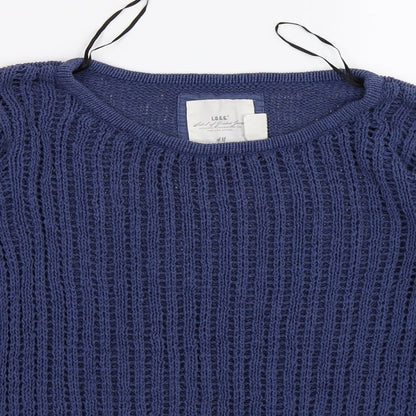 H&M Mens Blue  Crochet Pullover Jumper Size XS
