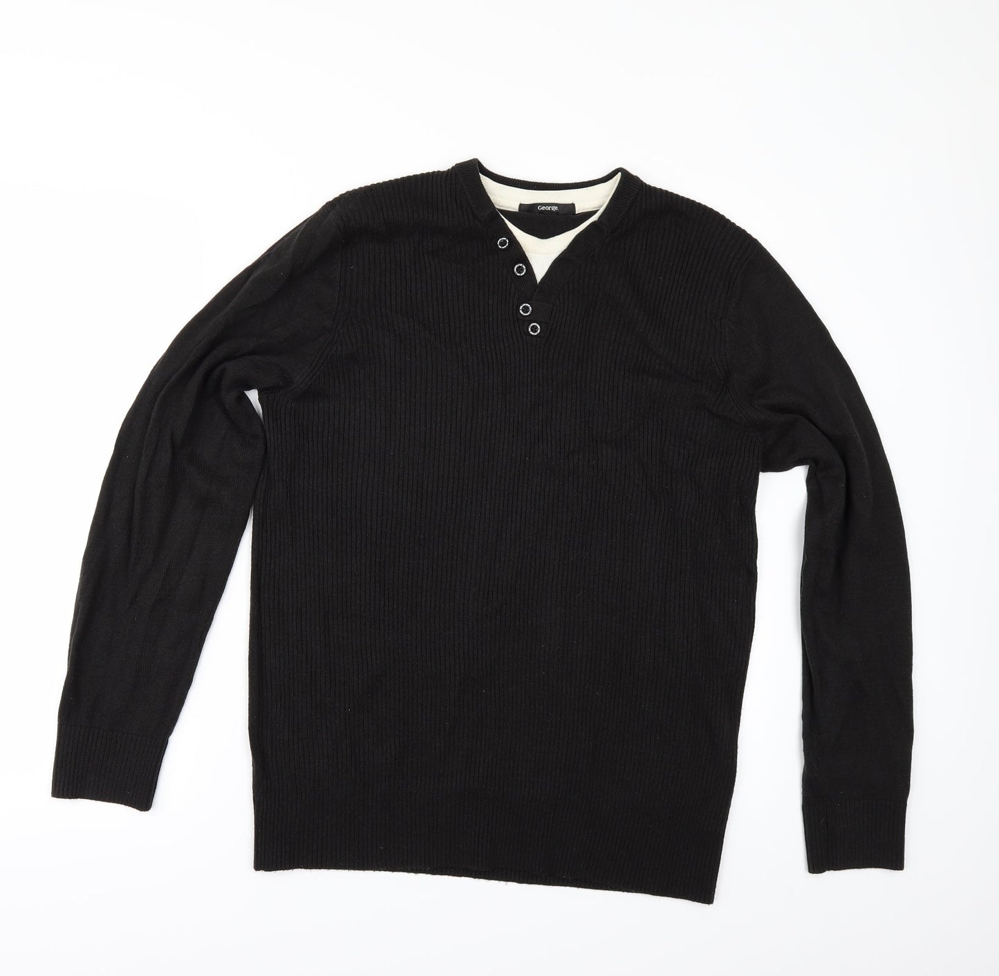 George Mens Black   Pullover Jumper Size M