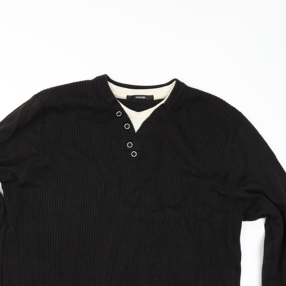 George Mens Black   Pullover Jumper Size M