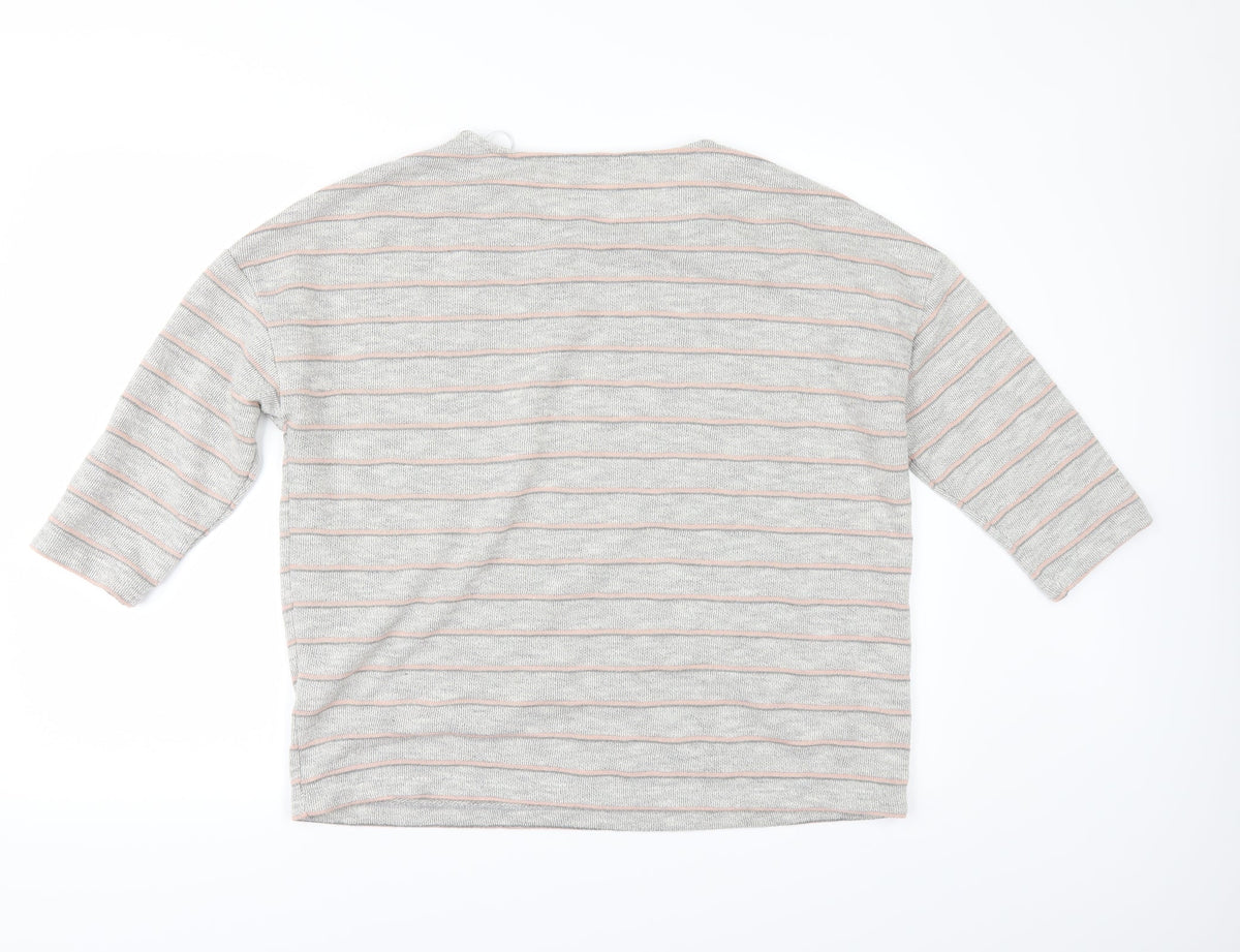 TU Womens Grey Striped  Pullover Jumper Size 16