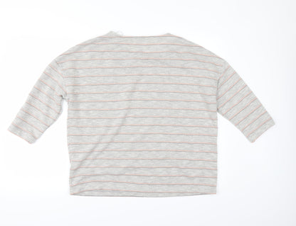 TU Womens Grey Striped  Pullover Jumper Size 16