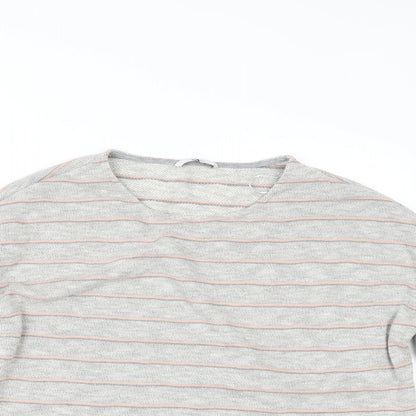 TU Womens Grey Striped  Pullover Jumper Size 16