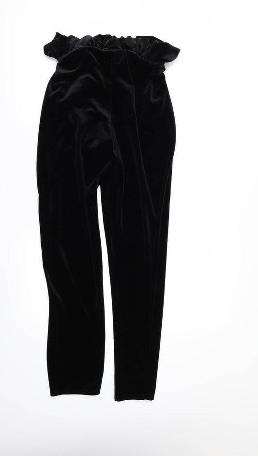 Womens UK Size 12 PRETTYLITTLETHING Regular Fit  Black Trousers