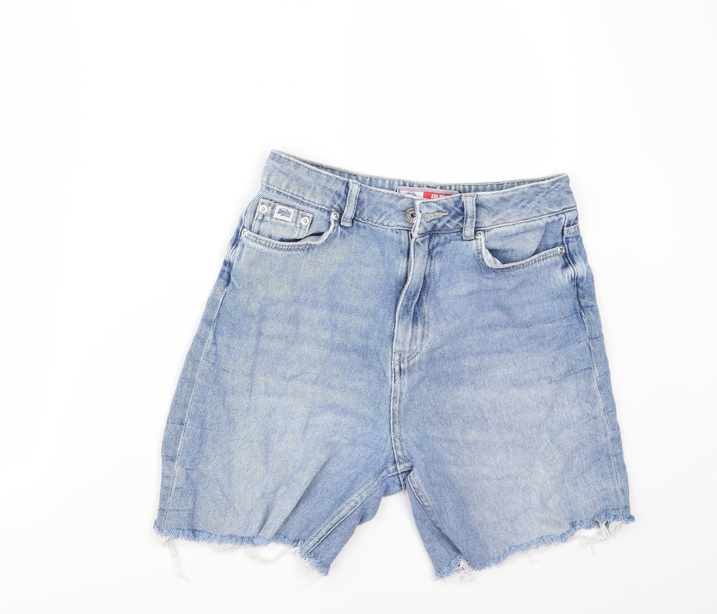 Super Dry Mens Blue  Denim Chino Shorts Size 26 - Customised Cropped