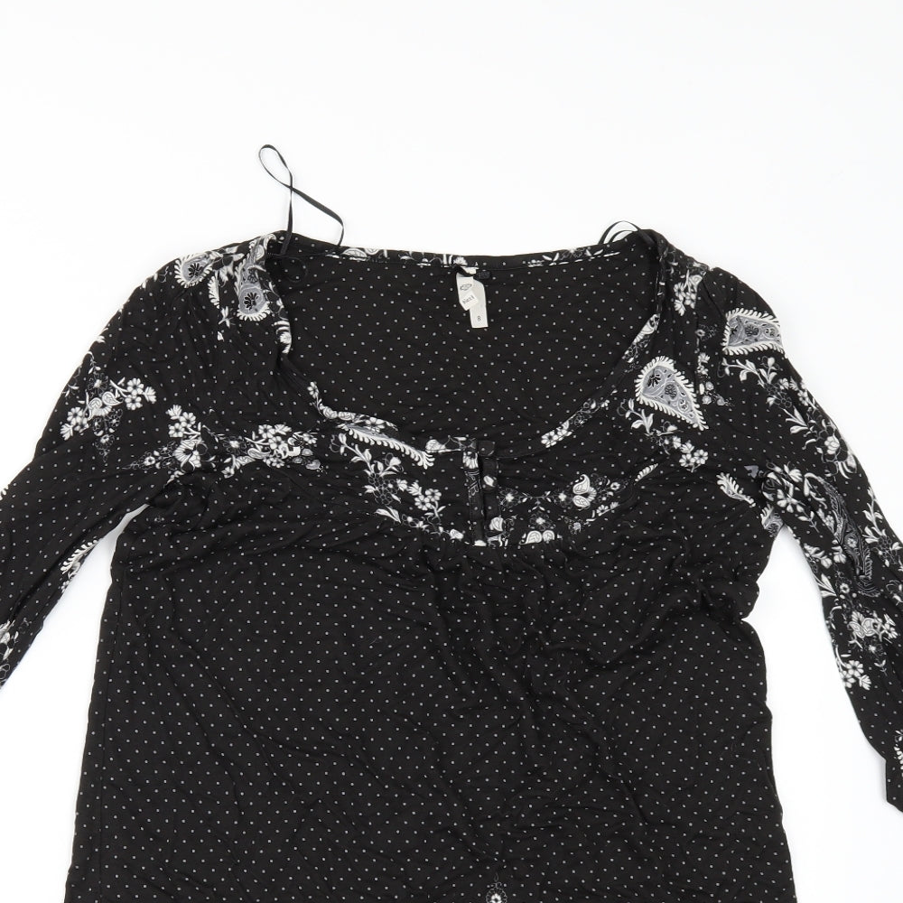 NEXT Womens Black Floral  T-Shirt Dress  Size 8