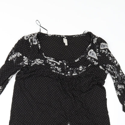 NEXT Womens Black Floral  T-Shirt Dress  Size 8