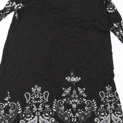 NEXT Womens Black Floral  T-Shirt Dress  Size 8