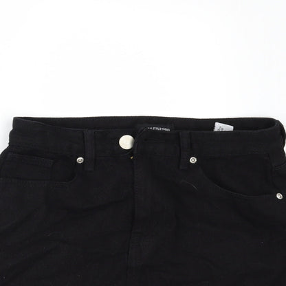 PRETTYLITTLETHING Womens Black  Denim Mini Skirt Size 8
