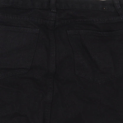 PRETTYLITTLETHING Womens Black  Denim Mini Skirt Size 8