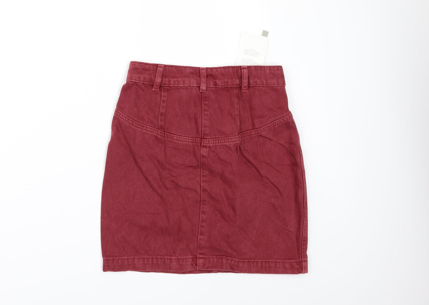 ASOS Womens Red  Denim Mini Skirt Size 6