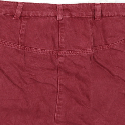 ASOS Womens Red  Denim Mini Skirt Size 6