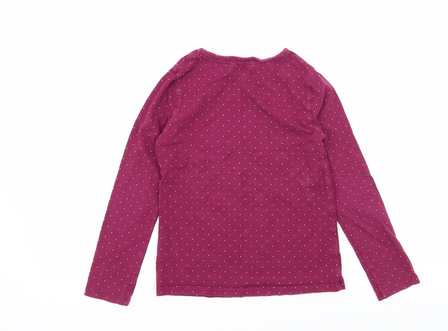 John Lewis Womens Pink Polka Dot Jersey Basic T-Shirt Size 6