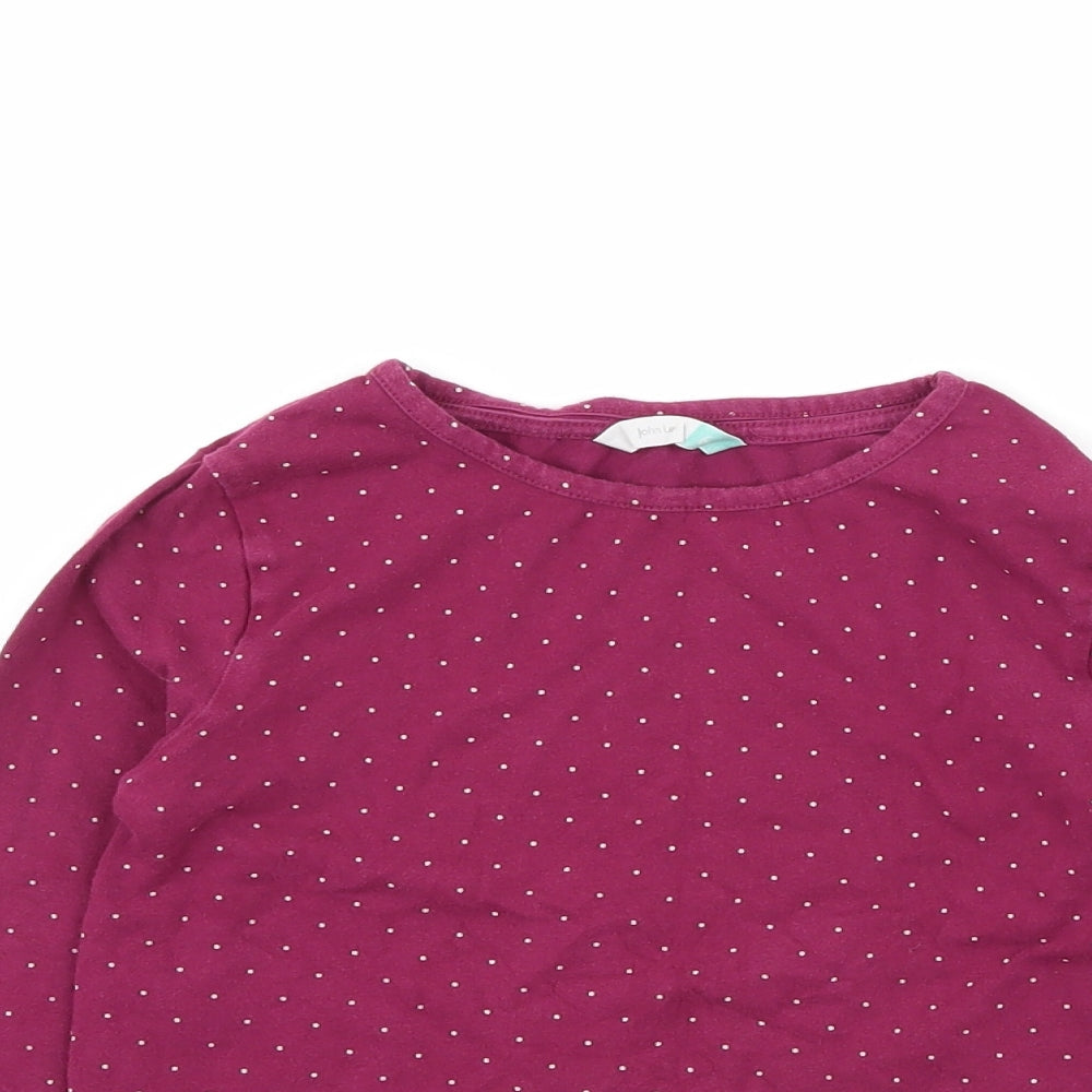 John Lewis Womens Pink Polka Dot Jersey Basic T-Shirt Size 6