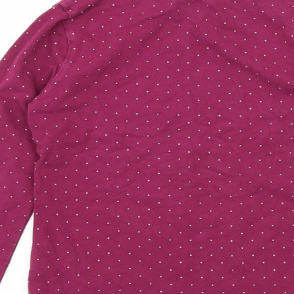 John Lewis Womens Pink Polka Dot Jersey Basic T-Shirt Size 6