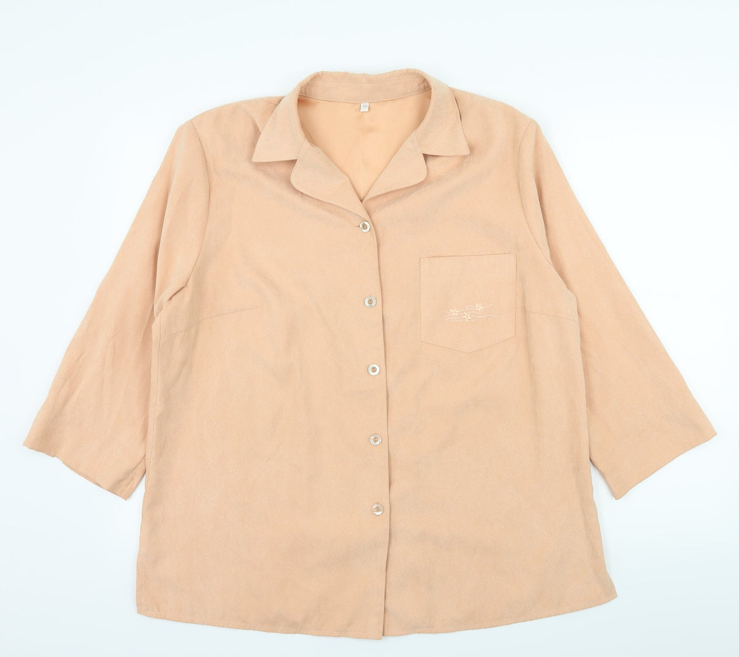 Womens UK Size 18 Preworn Orange Basic Button-Up