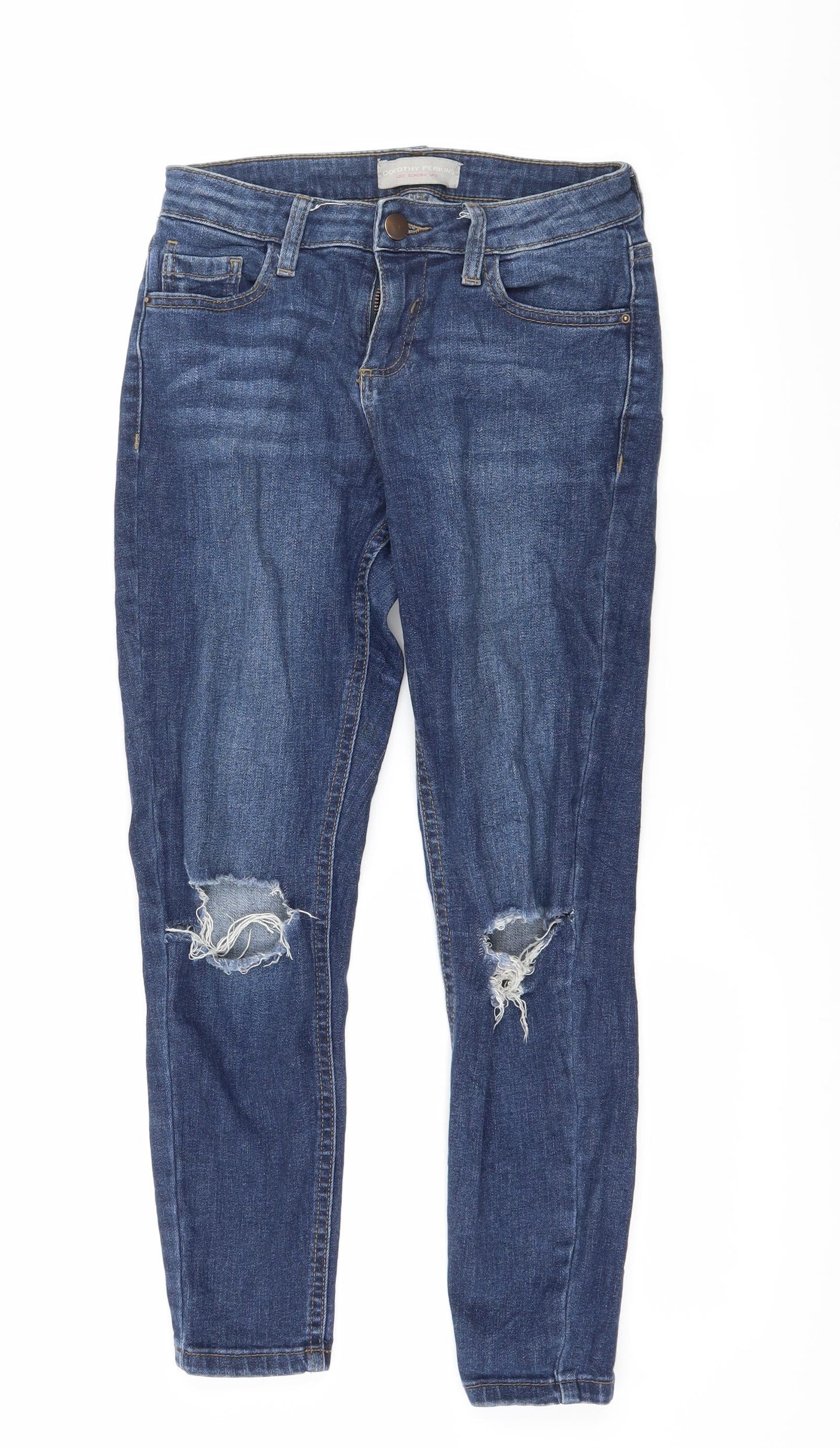 Dorothy Perkins Womens Black  Denim Skinny Jeans Size 6 L26 in