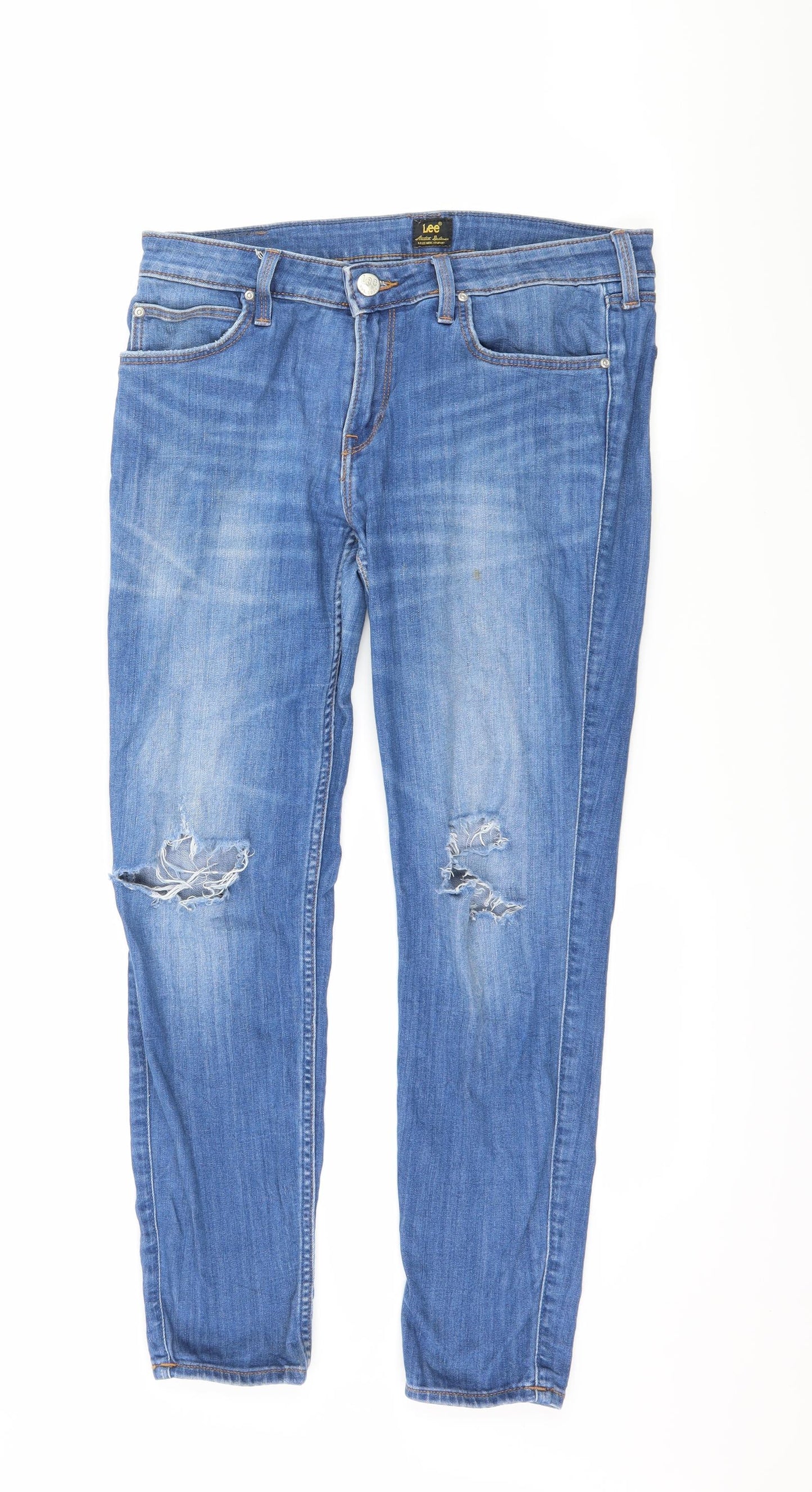 Lee Womens Blue  Denim Skinny Jeans Size 34 L28 in