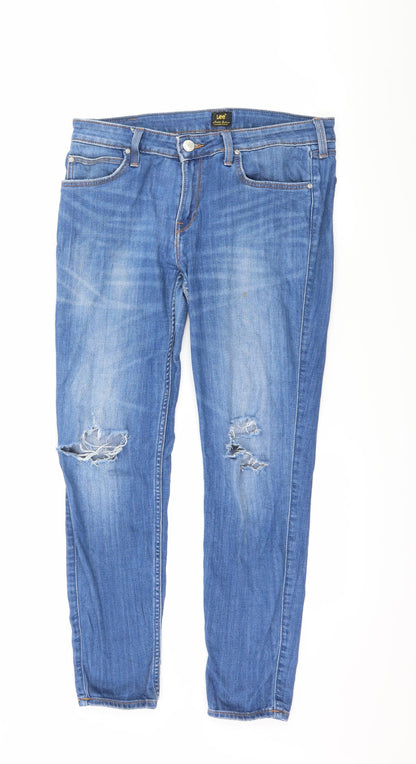 Lee Womens Blue  Denim Skinny Jeans Size 34 L28 in