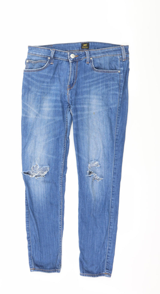 Lee Womens Blue  Denim Skinny Jeans Size 34 L28 in