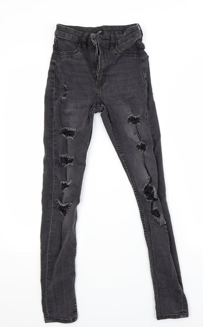 Womens UK Size 4 H&M Regular Fit Skinny Black Jeans