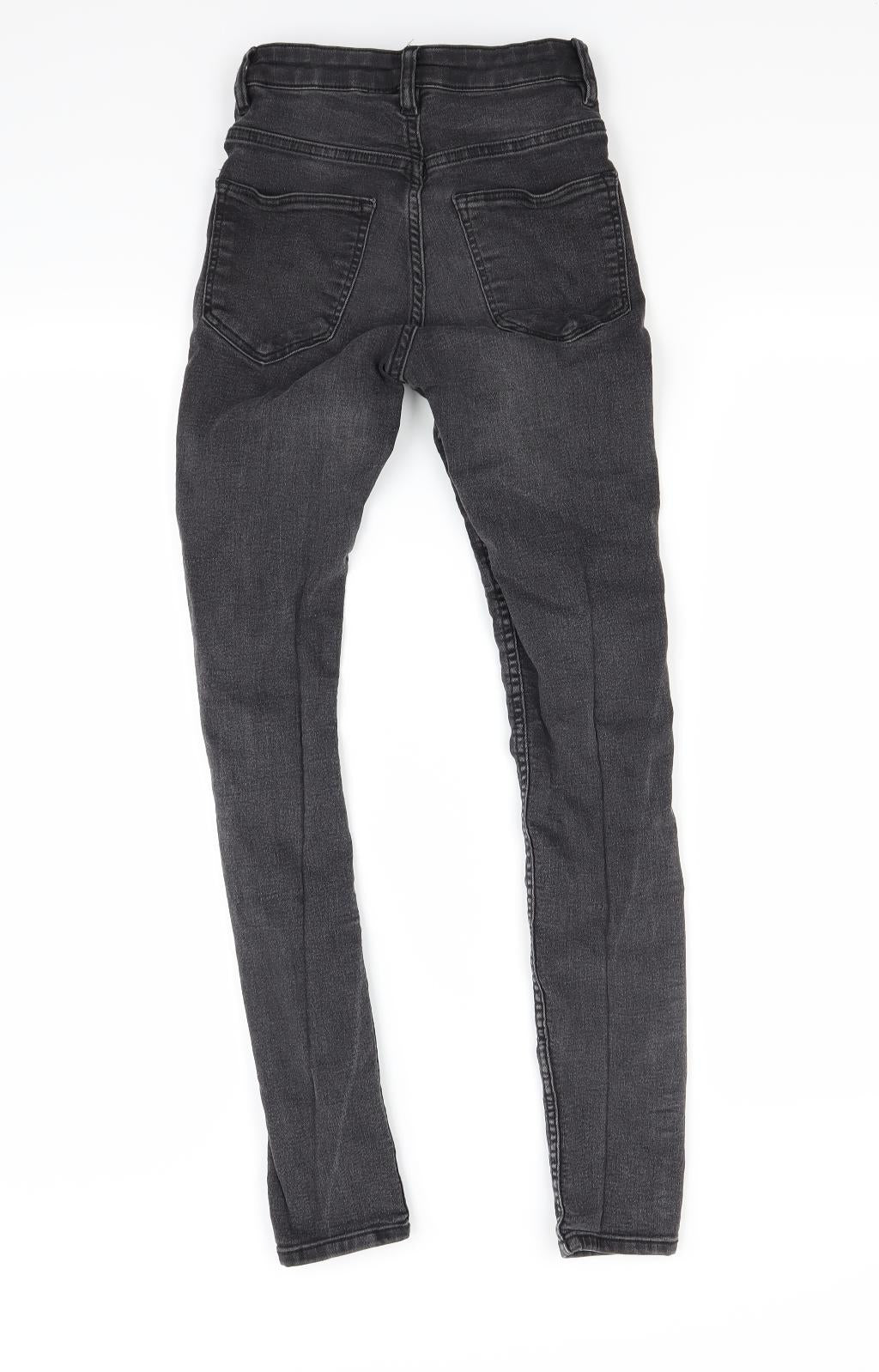Womens UK Size 4 H&M Regular Fit Skinny Black Jeans