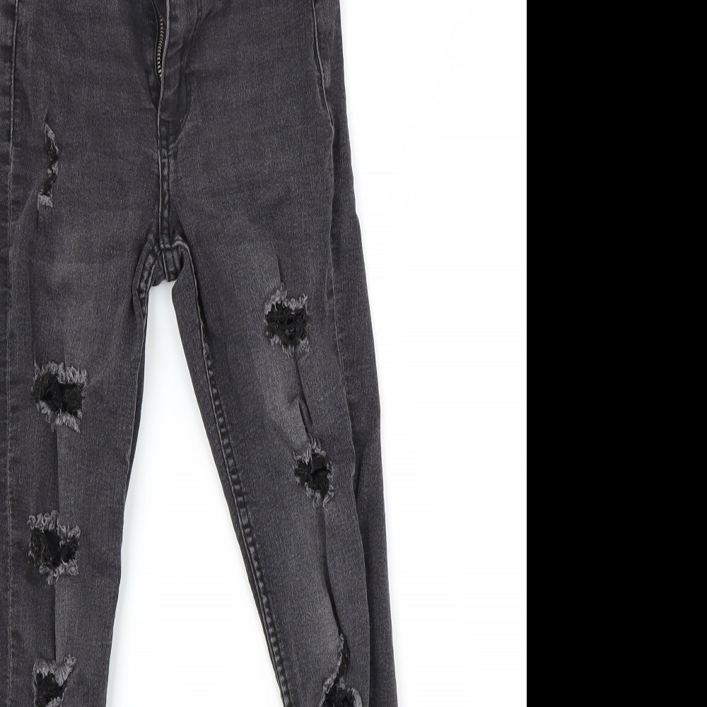 Womens UK Size 4 H&M Regular Fit Skinny Black Jeans