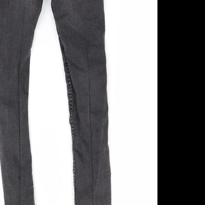 Womens UK Size 4 H&M Regular Fit Skinny Black Jeans