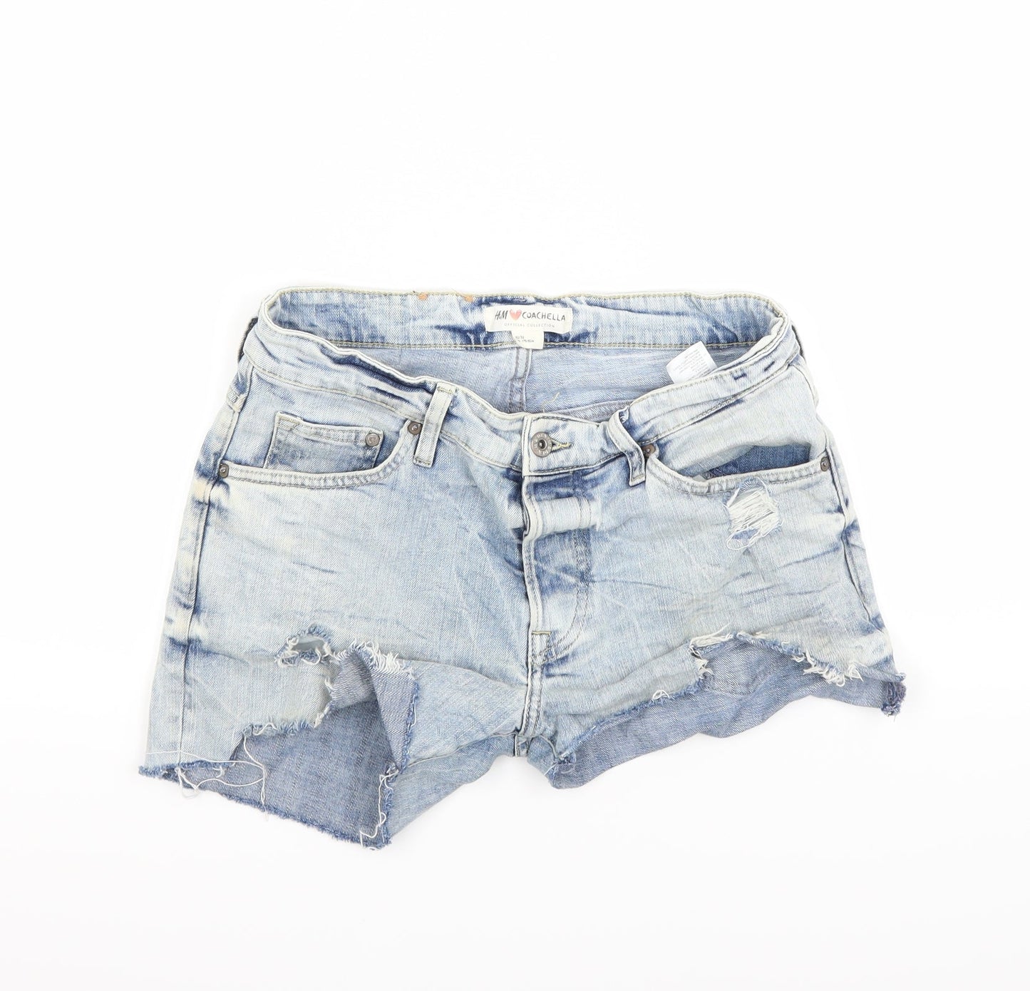 H&M Womens Blue  Denim Cut-Off Shorts Size 32