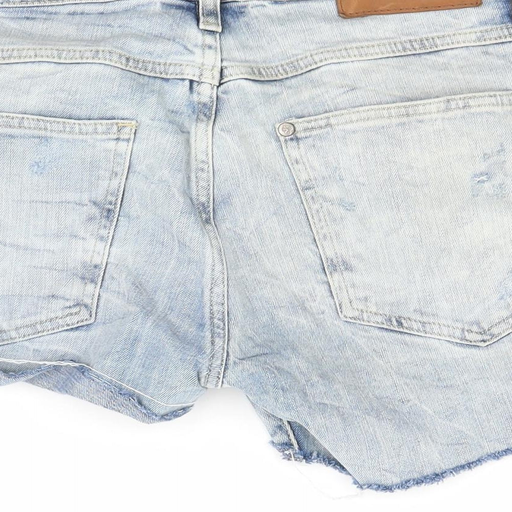 H&M Womens Blue  Denim Cut-Off Shorts Size 32