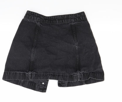 Savida Womens Black  Denim Mini Skirt Size 6
