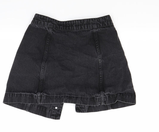 Savida Womens Black  Denim Mini Skirt Size 6