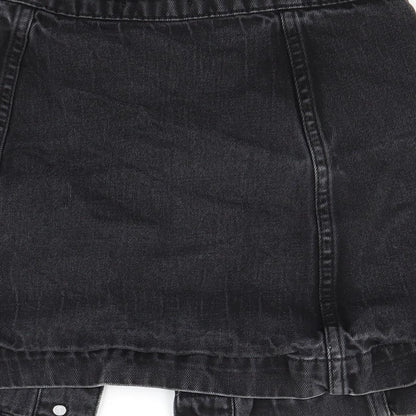 Savida Womens Black  Denim Mini Skirt Size 6