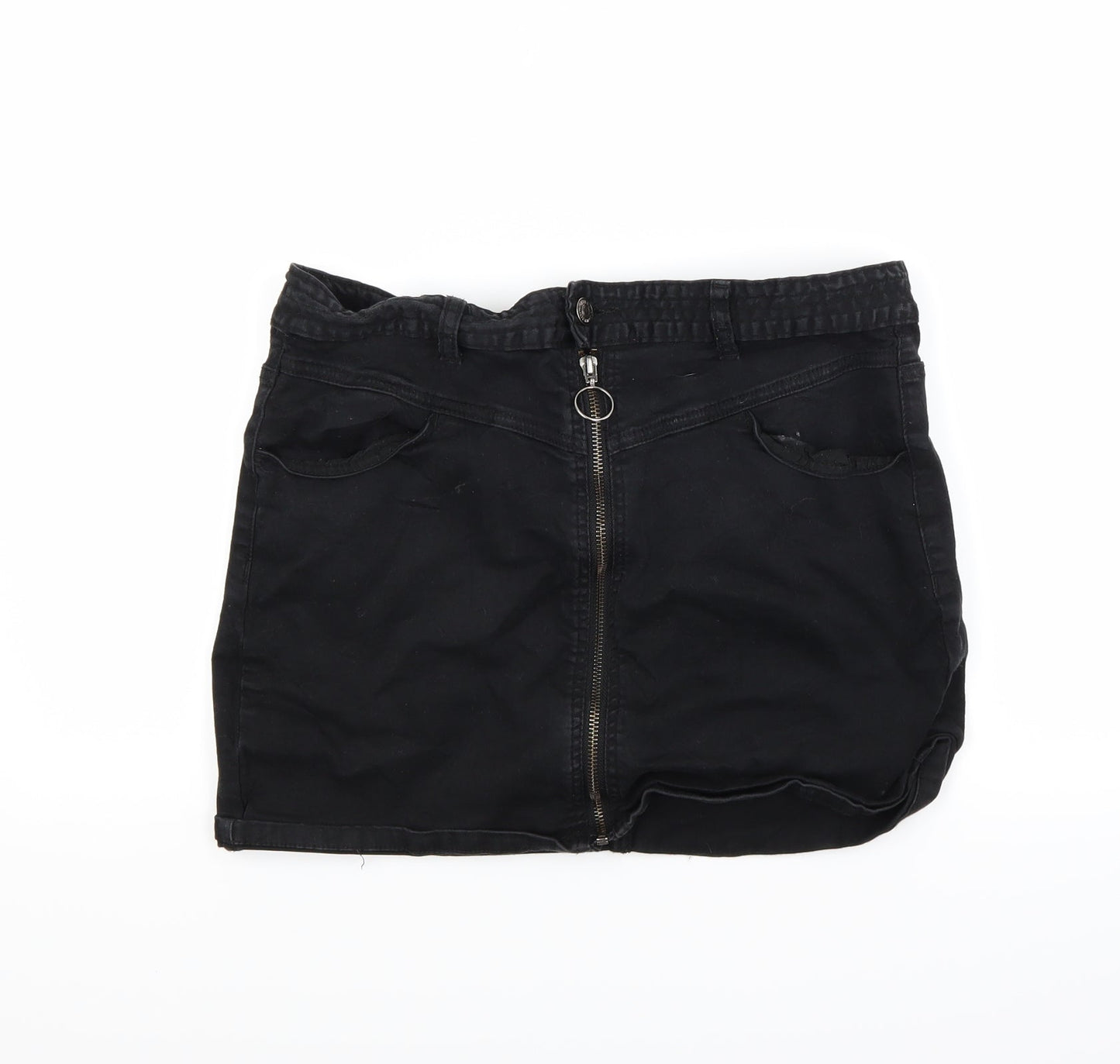 FOREVER 21 Womens Black  Denim Mini Skirt Size 10