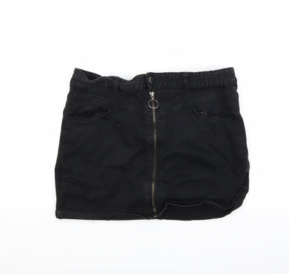 FOREVER 21 Womens Black  Denim Mini Skirt Size 10
