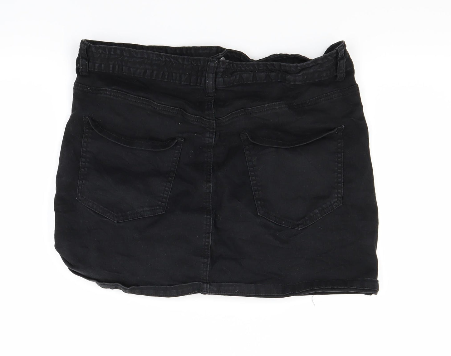 FOREVER 21 Womens Black  Denim Mini Skirt Size 10