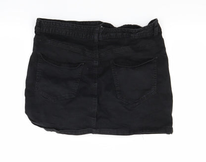 FOREVER 21 Womens Black  Denim Mini Skirt Size 10