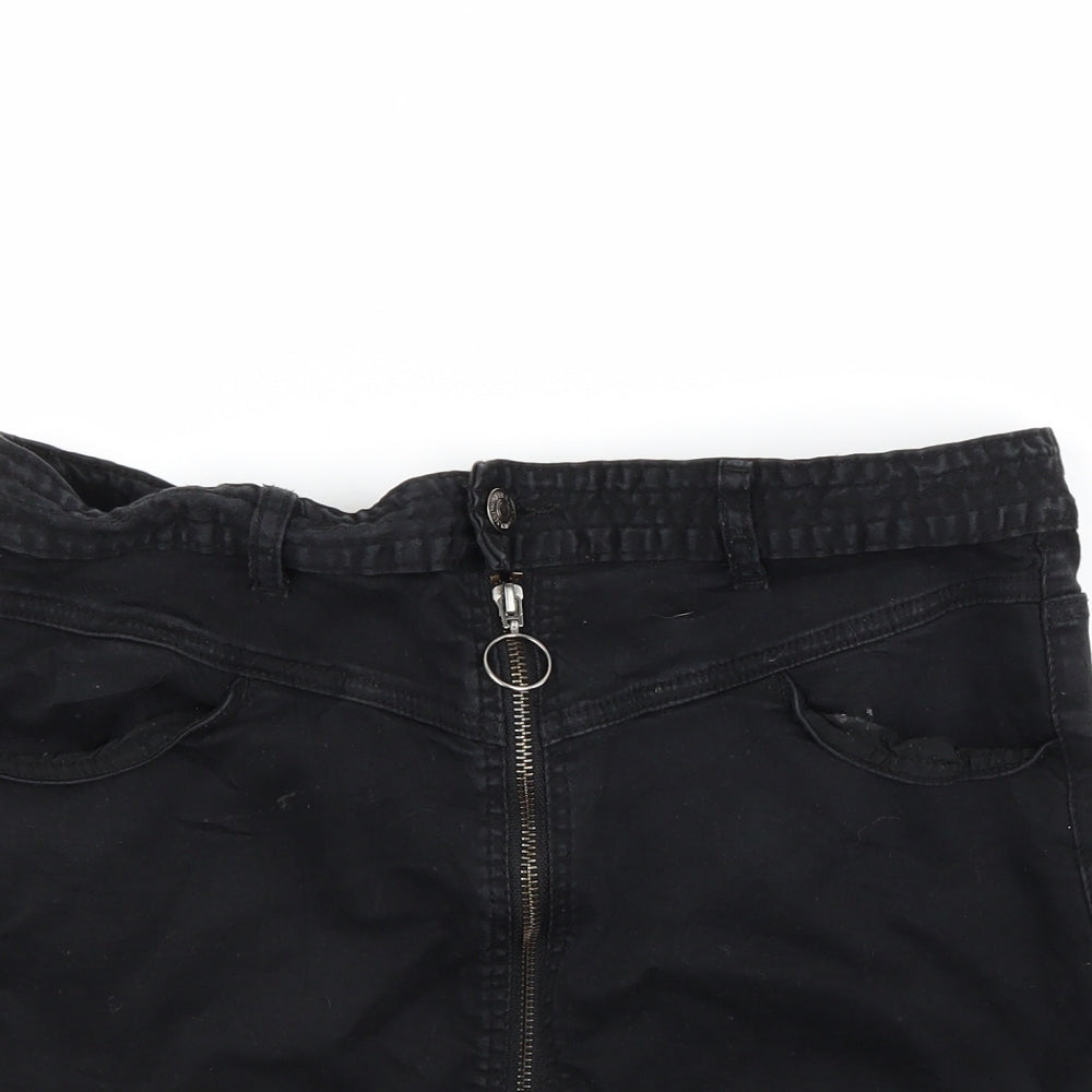 FOREVER 21 Womens Black  Denim Mini Skirt Size 10