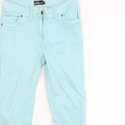 Heart & soul Womens Green  Denim Skinny Jeans Size 10 L27 in