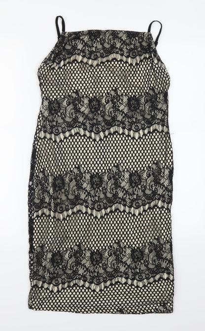 Missguided Womens Beige  Lace Mini  Size 14