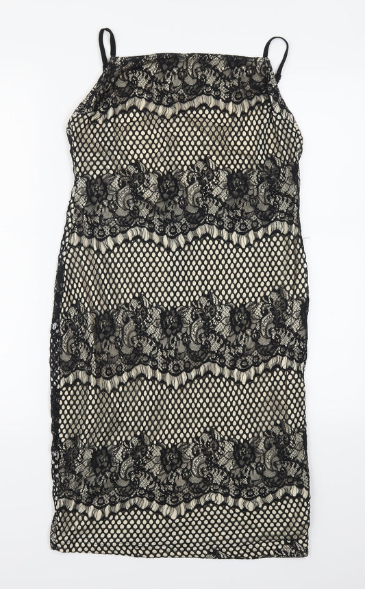 Missguided Womens Beige  Lace Mini  Size 14