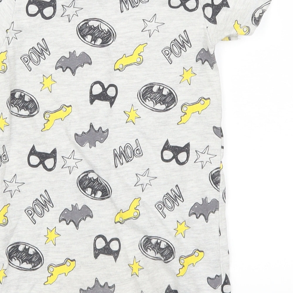 Tesco Boys Grey Geometric  Babydoll Bodysuit Size 6-9 Months  - Batman