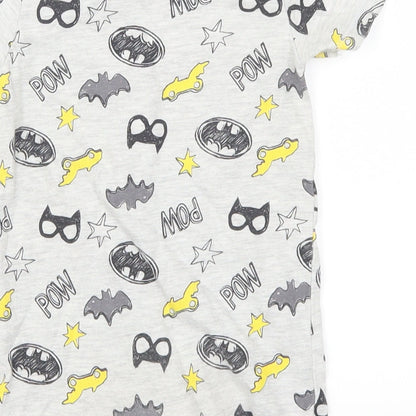 Tesco Boys Grey Geometric  Babydoll Bodysuit Size 6-9 Months  - Batman