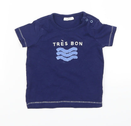 Next Boys Blue   Basic T-Shirt Size 6-9 Months  - Tres Bon