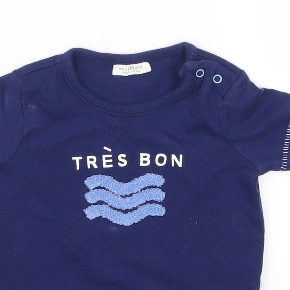 Next Boys Blue   Basic T-Shirt Size 6-9 Months  - Tres Bon