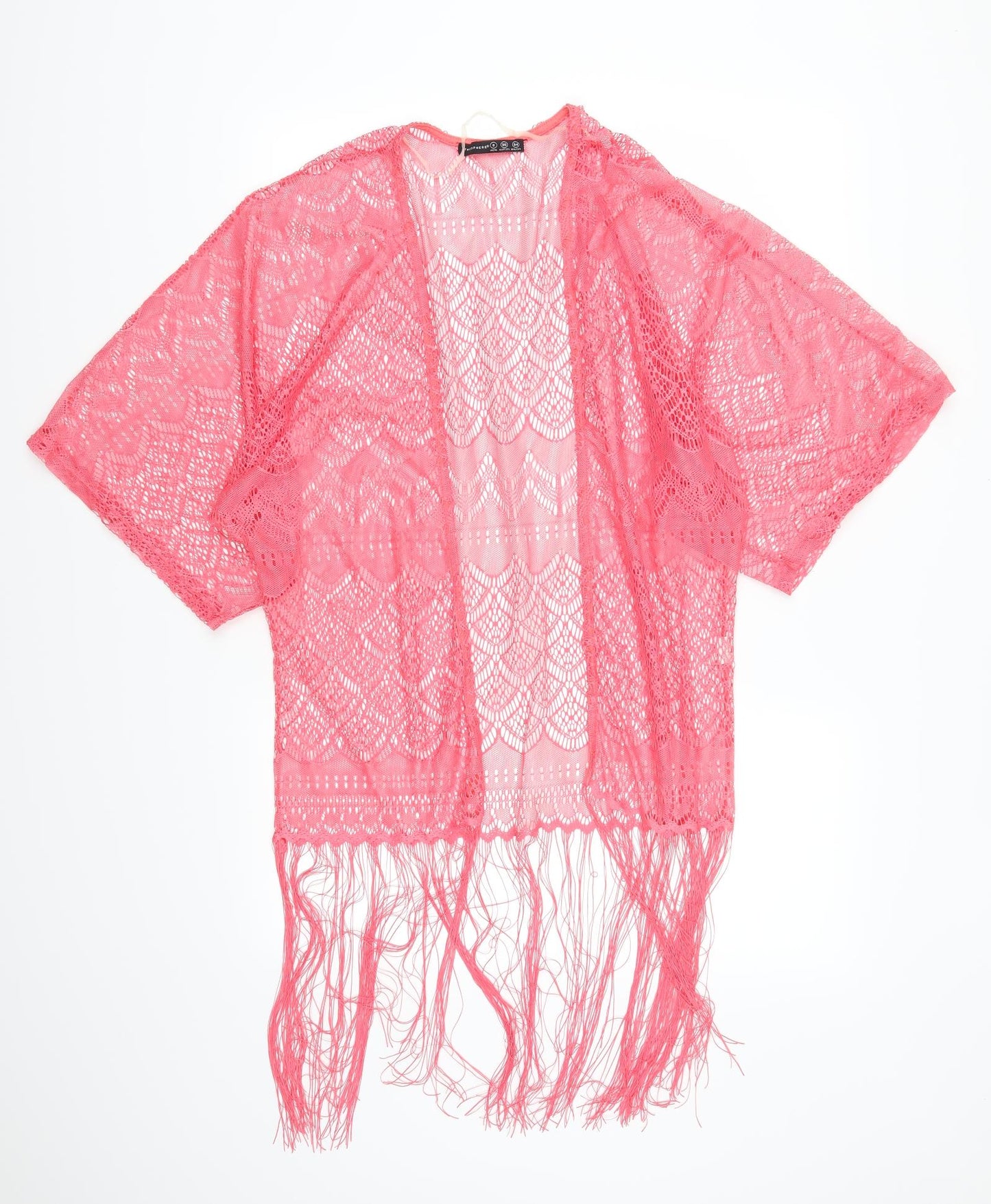 Atmosphere Womens Pink Geometric Lace Cardigan Jumper Size 8