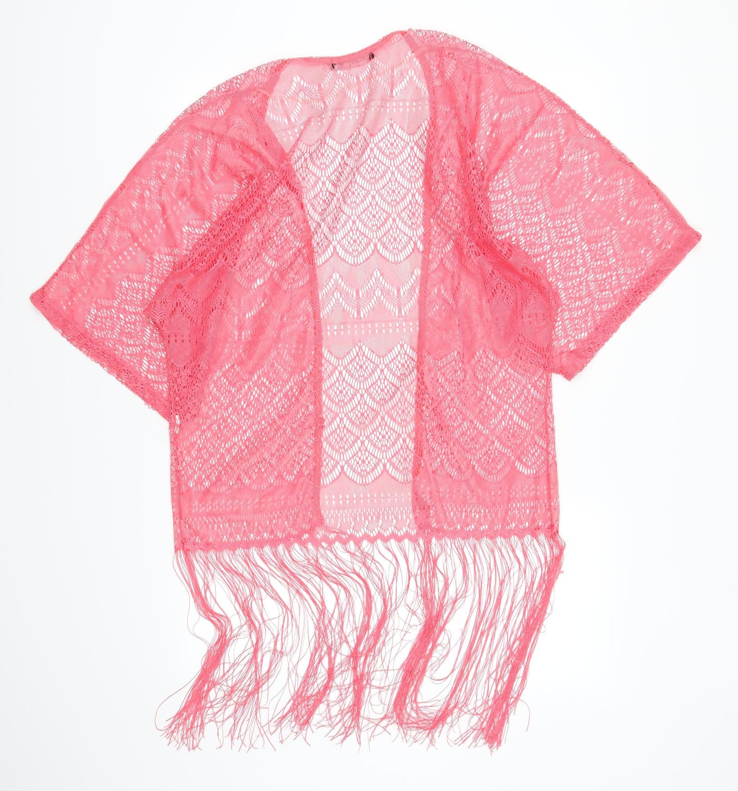 Atmosphere Womens Pink Geometric Lace Cardigan Jumper Size 8