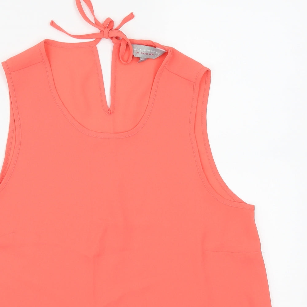 Womens UK Size 10 Dorothy Perkins Pink Basic Tank