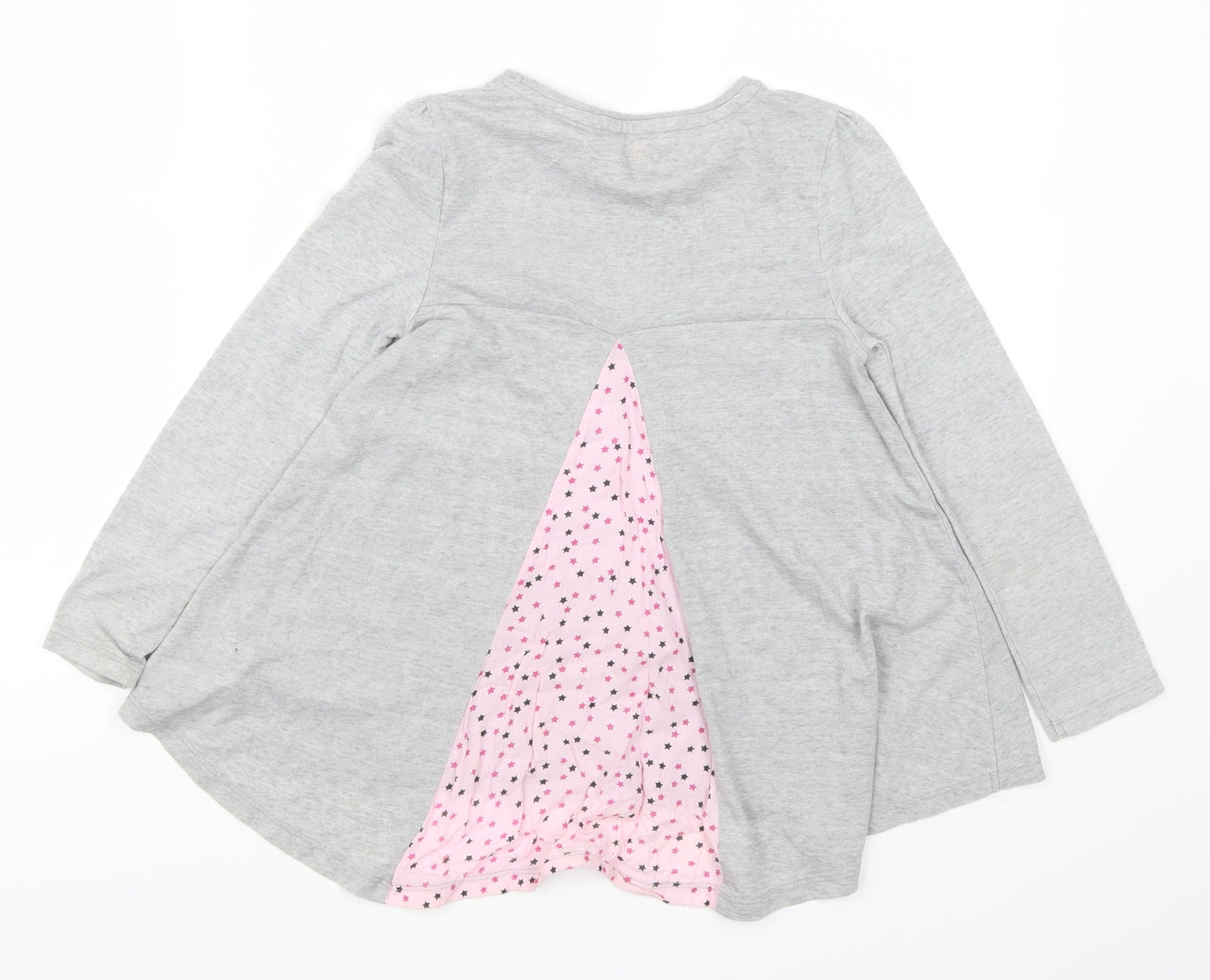F&F Girls Grey   Basic T-Shirt Size 6-7 Years  - Hot Air Balloon