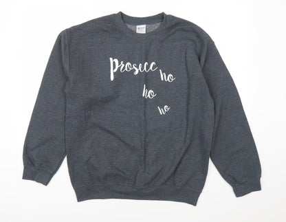 Gildan Womens Blue   Pullover Sweatshirt Size M  - Prosecc Ho Ho Ho Christmas