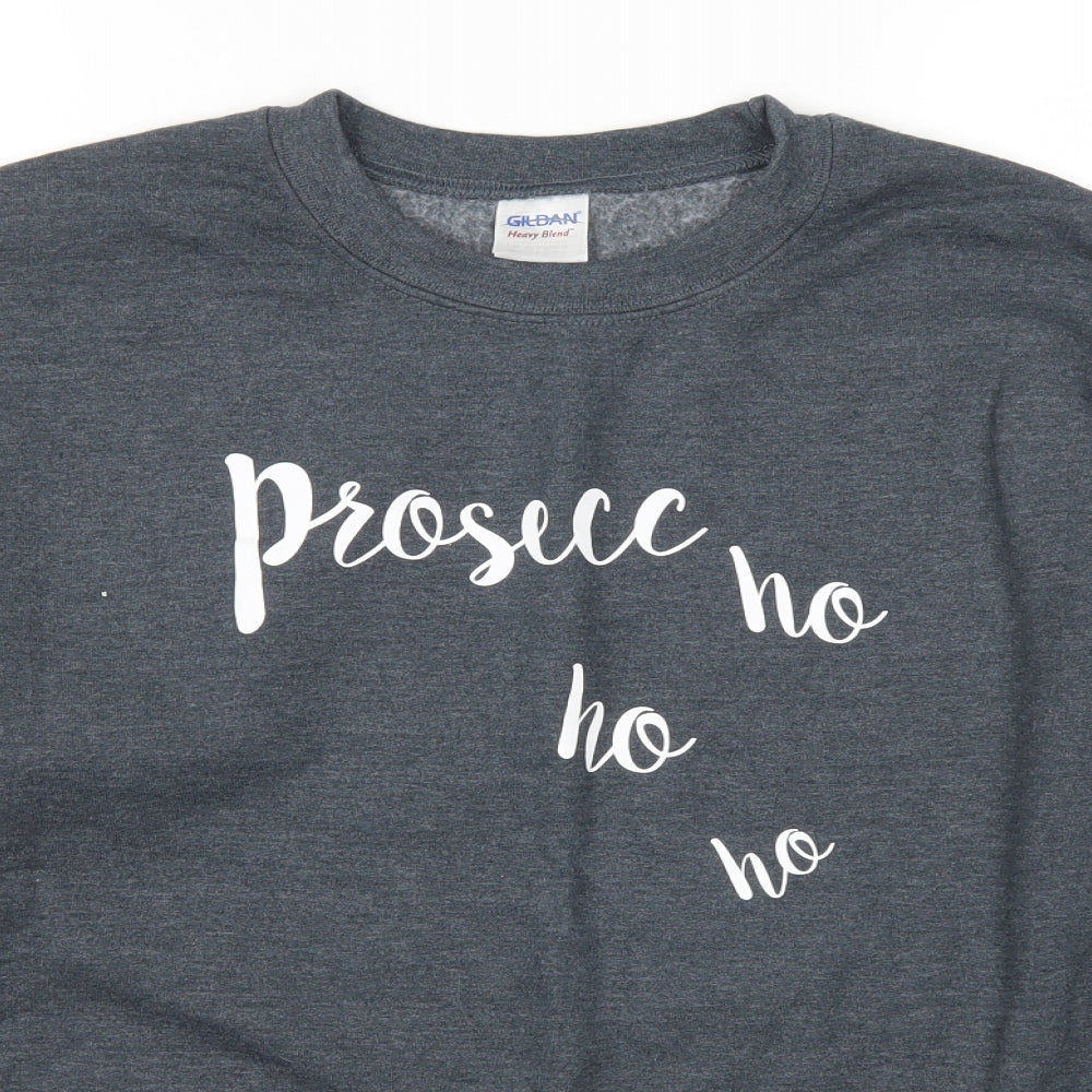 Gildan Womens Blue   Pullover Sweatshirt Size M  - Prosecc Ho Ho Ho Christmas